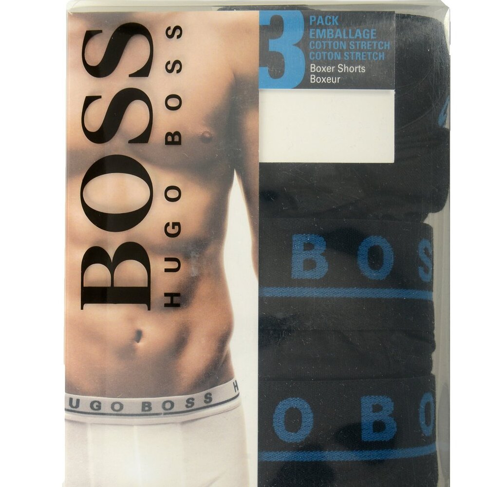 Hugo Boss Men's Trunk 3P CO/EL 3 Pack Stretch Boxer Short Underwear US S IT 48